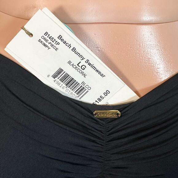 NWT Beach Bunny Bikini SHORELINES Chain Side Hip Skimpy Monokini L $185 - Picture 15 of 15